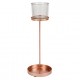 Lot 3 bougeoirs rose gold sur pied
