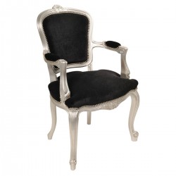 Location fauteuil/trône argent et velours noir