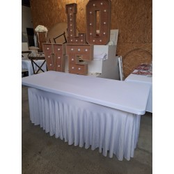 Location nappe en lycra juponnée pour buffet 180*80cm